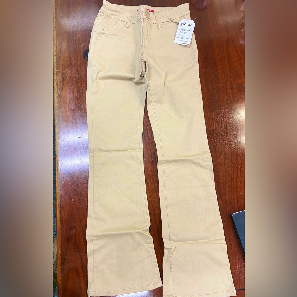Juniors size 1 khaki pants. Boot cut